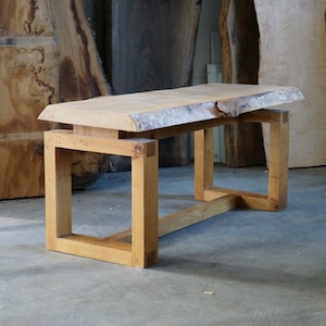 Vintage bench made of maple and oak - 100% handmade