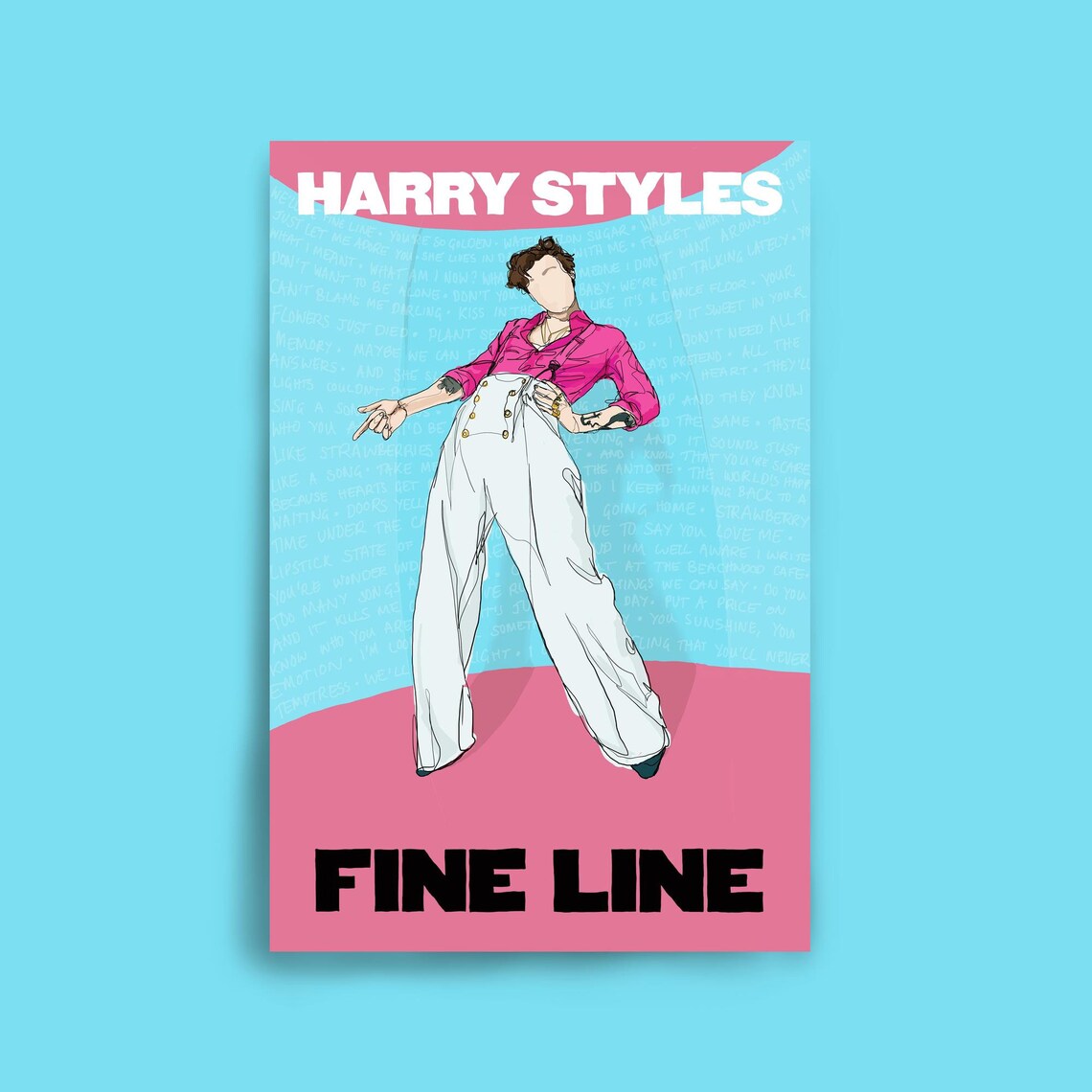 Fine Line Album Cover Digital Art Print Etsy