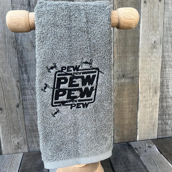Embroidered Star Wars Hand Towel, Pew Pew Decor