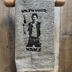 Star Wars Hand Towel, Han Solo Hand Towel, Embroidered Star Wars Hand Towel, Star Wars Gift, Cast Member Gift