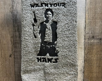 Star Wars Hand Towel, Han Solo Hand Towel, Embroidered Star Wars Hand Towel, Star Wars Gift, Cast Member Gift