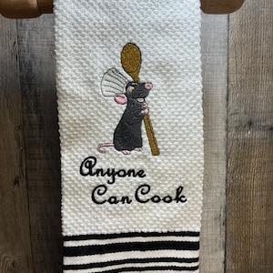 DCP Gift, Cast member gift, Hand Towel, Remy Towel, Ratatouille towel, Anyone Can Cook, Disney Towel,  Embroidered Towel