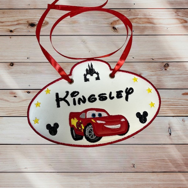 Cars Stroller Tag, Stroller Spotter,  Disney World Stroller Tag, Lightning Mcqueen stroller tag