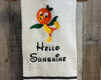 DCP Gift, Cast member Gift, Hand Towel, Orange Bird Towel, Disney Towel, Adventureland Towel, Embroidered Towel, Orange Bird Gift,