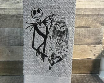 Toalla de mano bordada de Jack Skellington, Pesadilla antes de Navidad de Disney