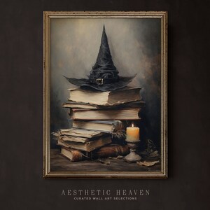 Wizard Art Print | Vintage Halloween Painting | Witchy Wall Art | Wicca ...