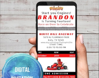 Go Kart Race Car invitation - Race Car Birthday invitation - Racing Party - Race Car Party - Racing Birthday - Car Party (Instant Download)