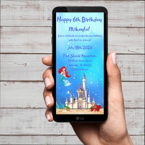 Little Mermaid Invitation, Ariel Birthday Invitation, Little Mermaid Party, Ariel Invitation, EDITABLE, INSTANT DOWNLOAD, Mobile,Evite,Canva