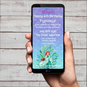 Princess Ariel Invitation, Ariel Birthday Invitation, Little Mermaid Party, Ariel Invitation, Mermaid kids invite, Birthday Invite