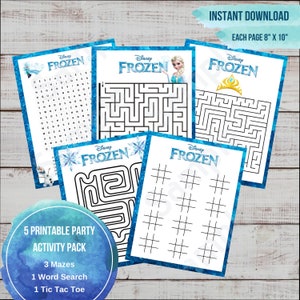 Frozen Activity and Coloring Pack, Printable, Kids Activity, Frozen Birthday Fun, Party Favor,Party Fun,Frozen Themed Party,Instant Download