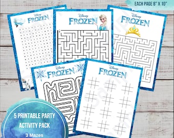 Frozen Activity and Coloring Pack, Printable, Kids Activity, Frozen Birthday Fun, Party Favor,Party Fun,Frozen Themed Party,Instant Download