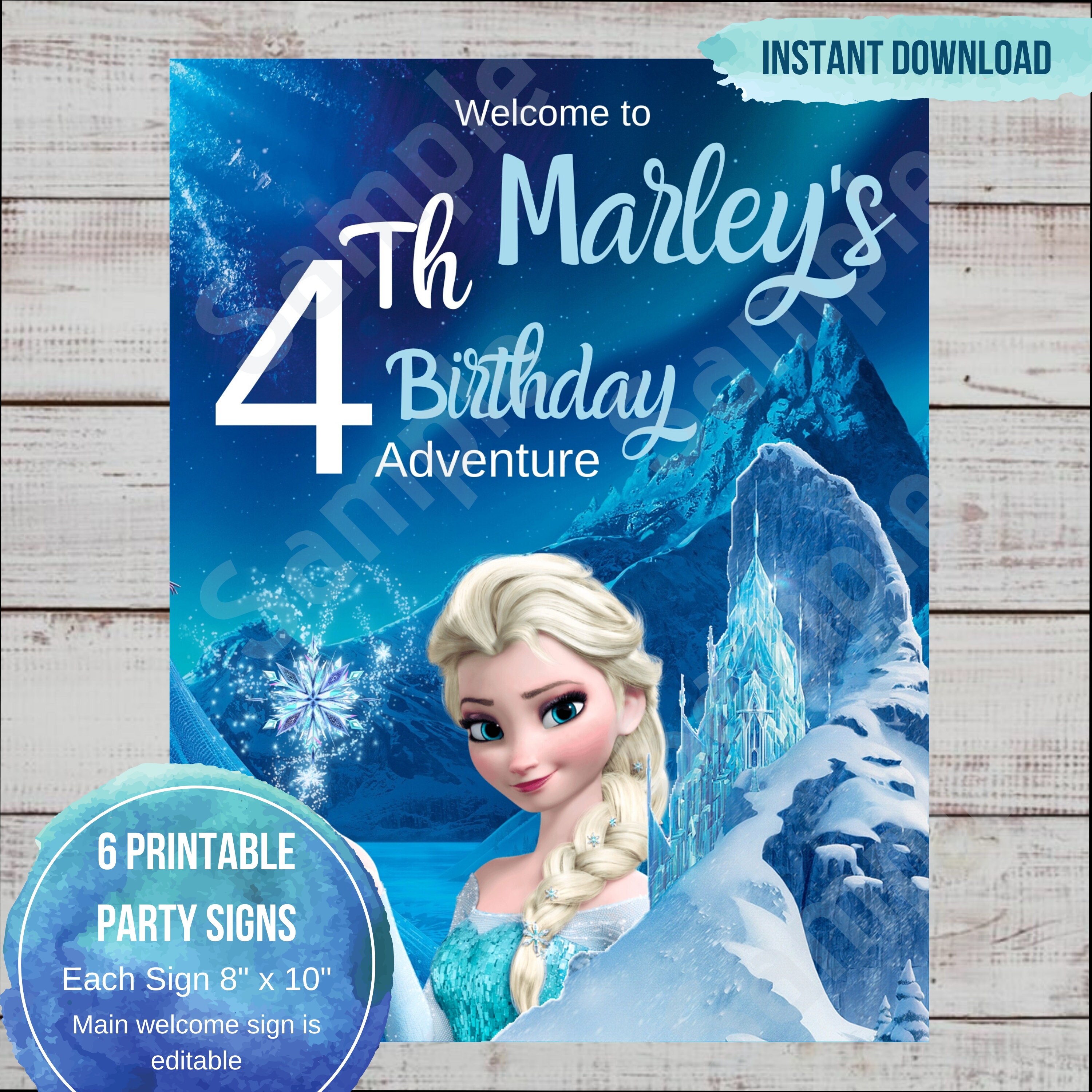 Frozen Party Sign Pack Birthday Party Signs Printable Signs - Etsy