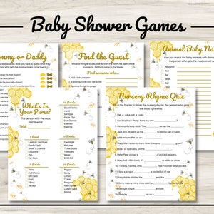 Honey Bee Baby Shower Games, Printable, Bundle Game, Party Game, Oh Baby Party Games,Neutral Baby Shower Party,Games,Instant Download,Waridi