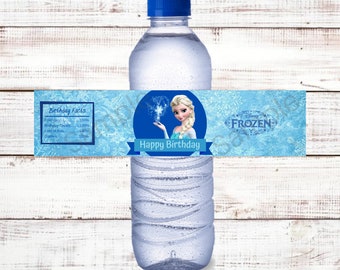 Printable Frozen Water Bottle Labels, Frozen Water Labels, Frozen Birthday Party Decorations, Frozen Printable Party Supplies