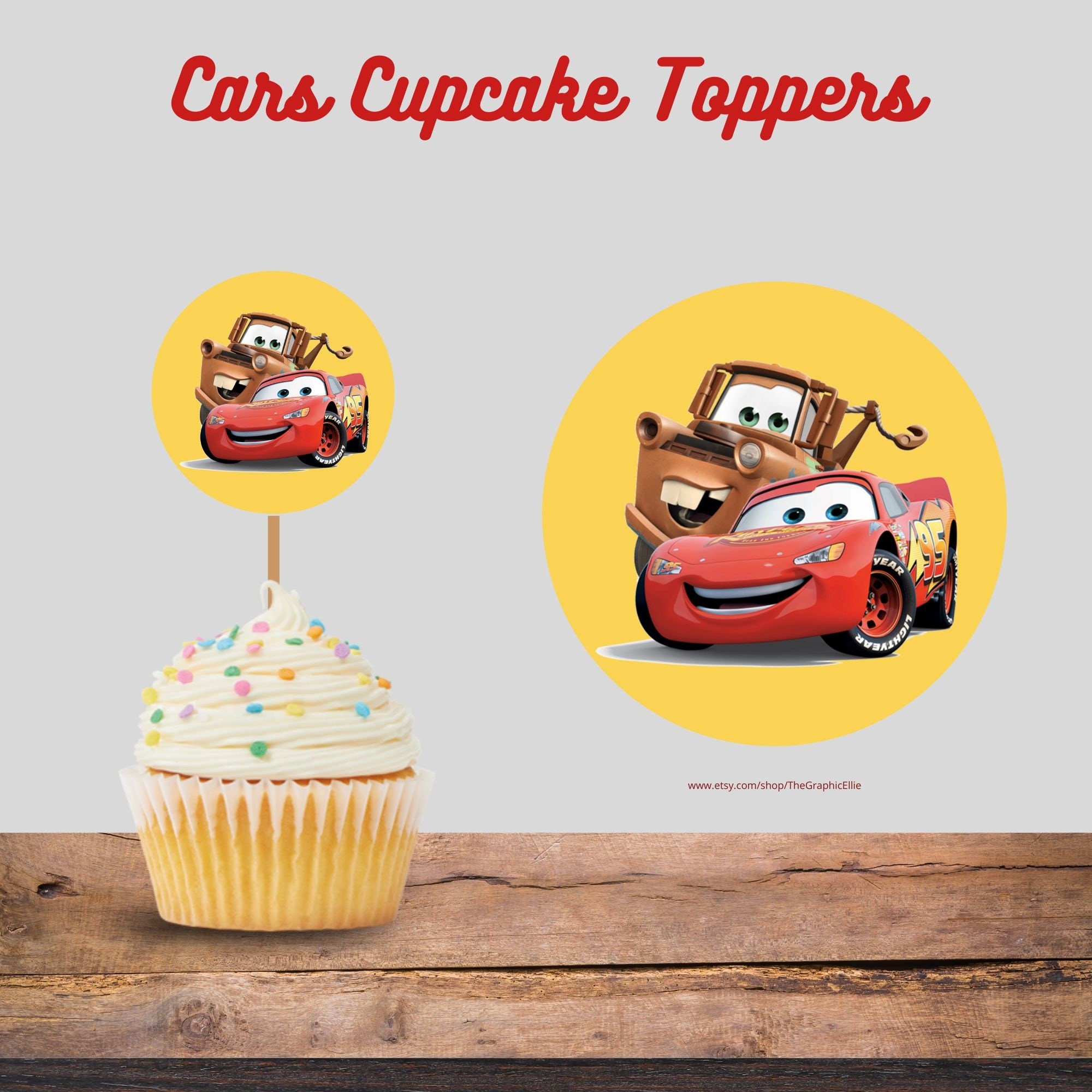 ライトニング・マックィーン カーズ ケーキトッパー：パーソナライズ