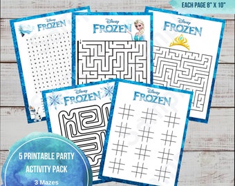 Paquete de actividades congeladas, imprimible, actividad para niños, diversión de cumpleaños congelada, favor de fiesta, juegos de fiesta, fiesta temática congelada, juegos, descarga instantánea