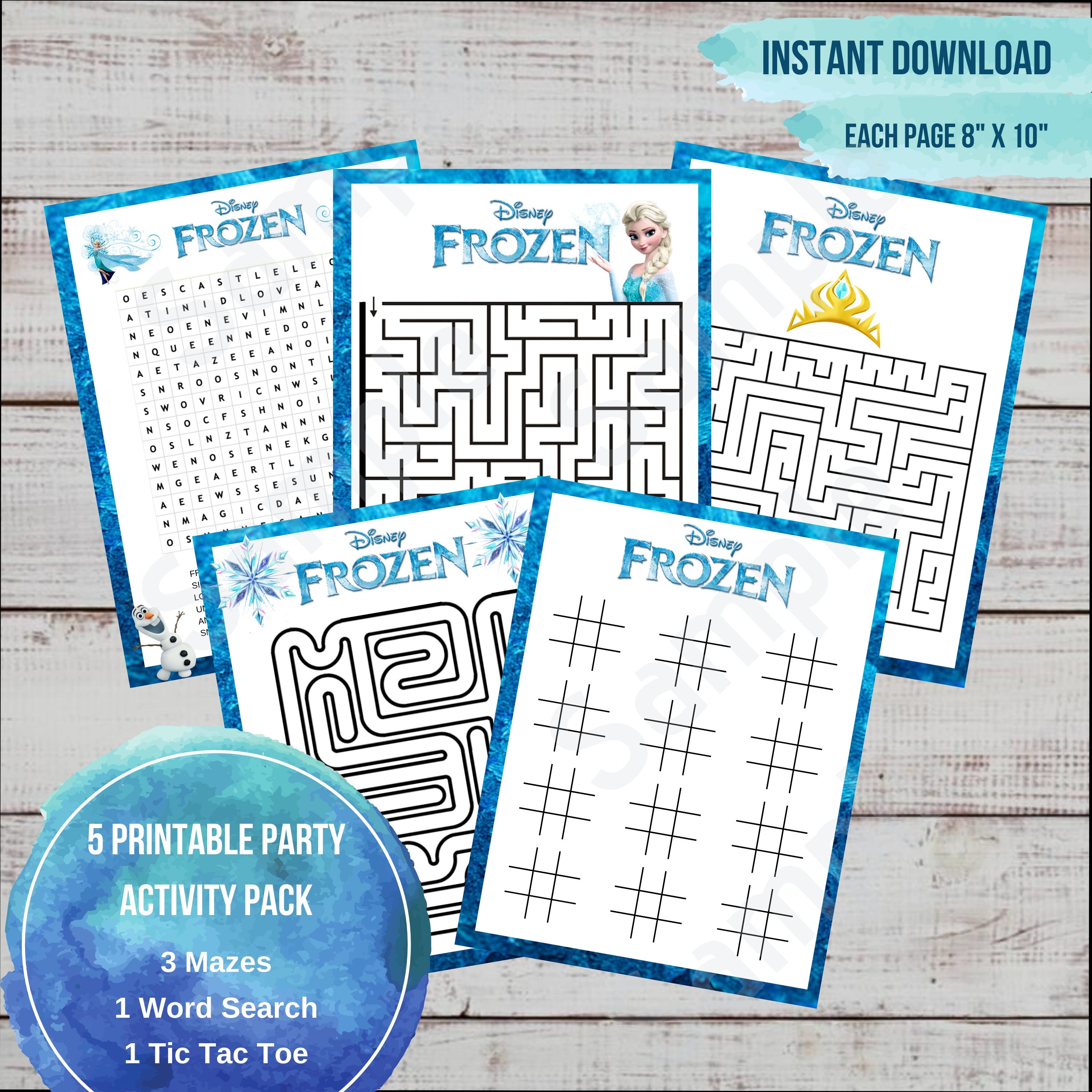 Frozen Activity Pack Printable Kids Activity Frozen Etsy UK