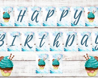 Sweet Treats DIY Birthday banner, party supplies, birthday party, printable banner, digital banner, signs,labels,clipart,digital download