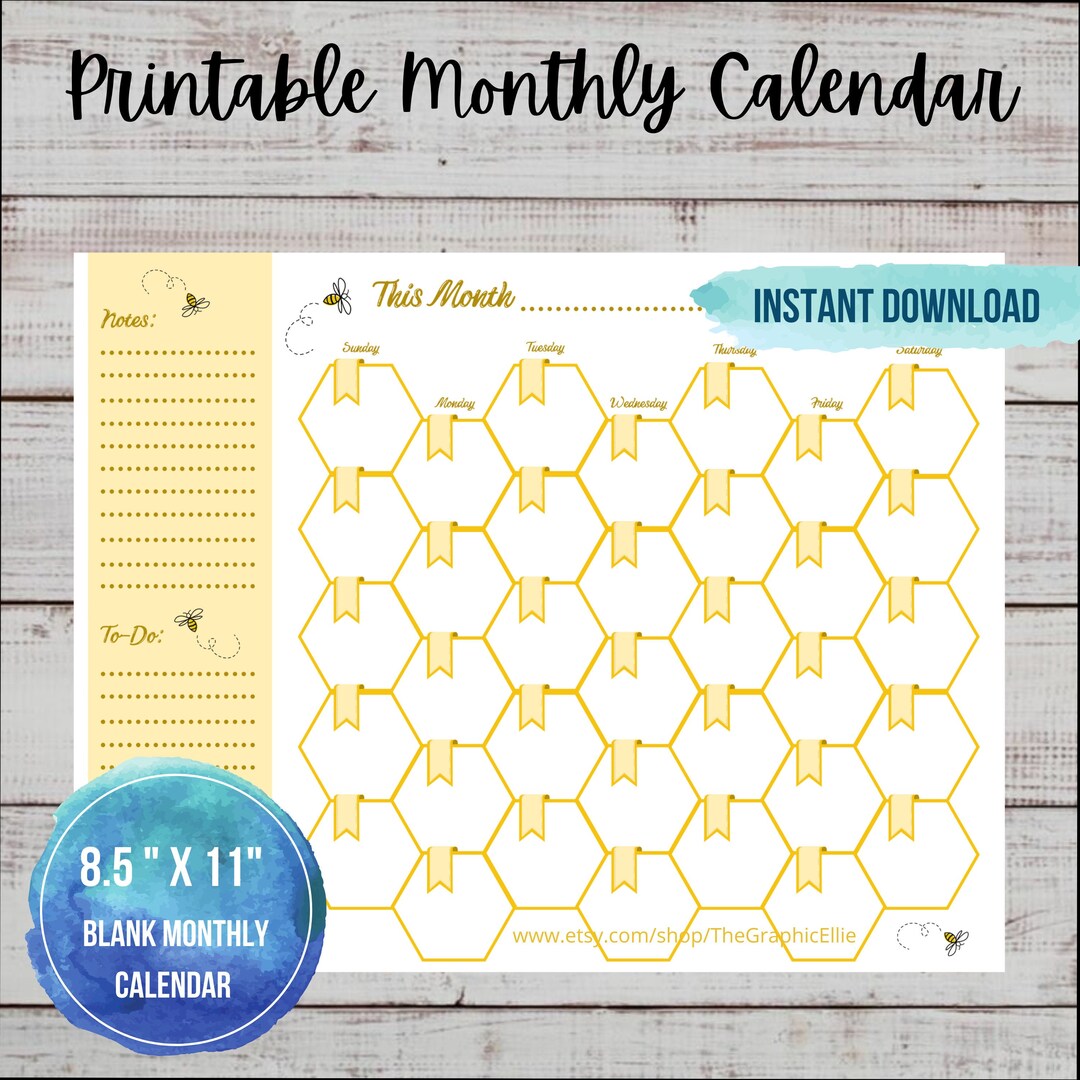 Bullet Journal Inspired Printable Month Layout, Month Schedule, School Planner