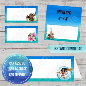 Moana Food Tent Label, Moana Food Label, Moana Food Cards, Princess ...