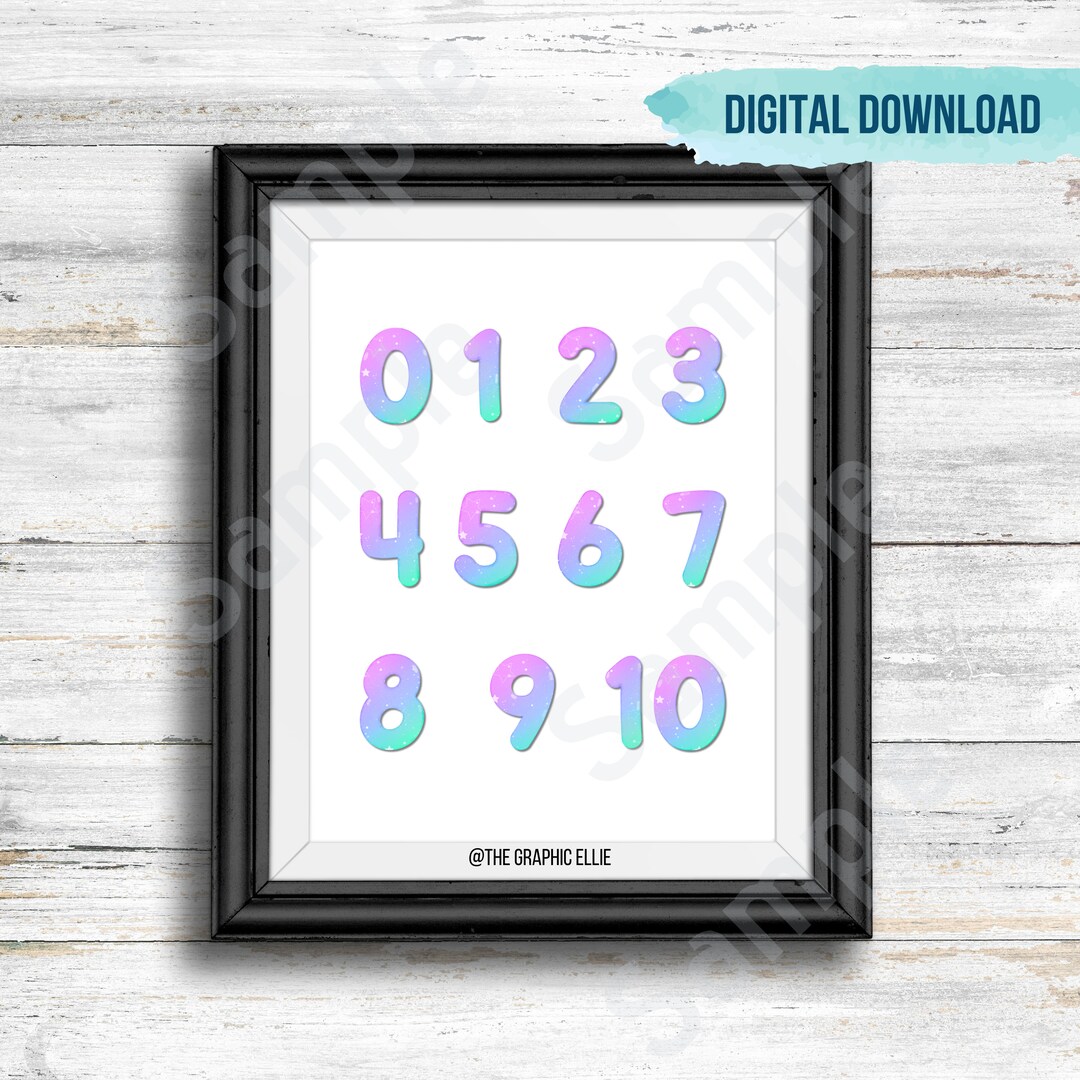 Numbers Print, Educational Prints for Kids, Large Numbers Wall Art ...