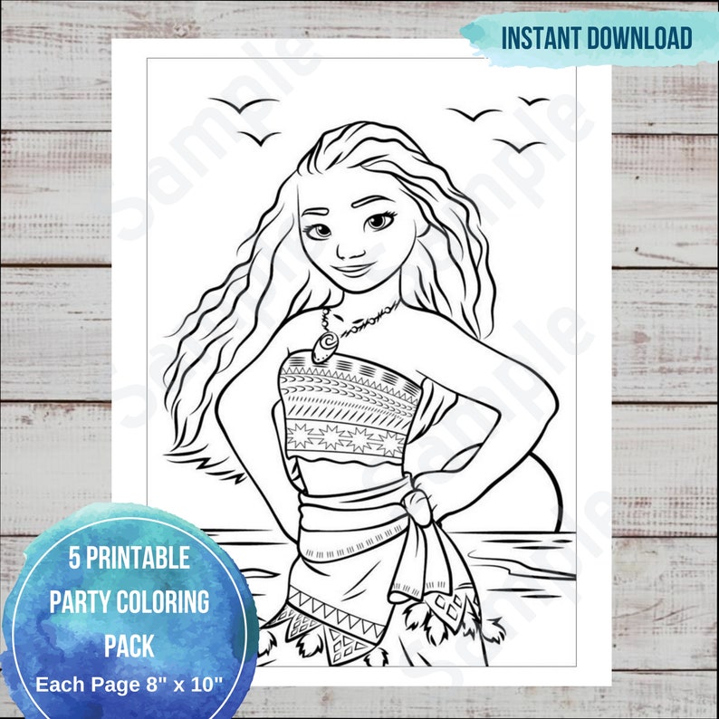 Moana Activity and Coloring Pack, Printable, Kids Activity, Moana ...