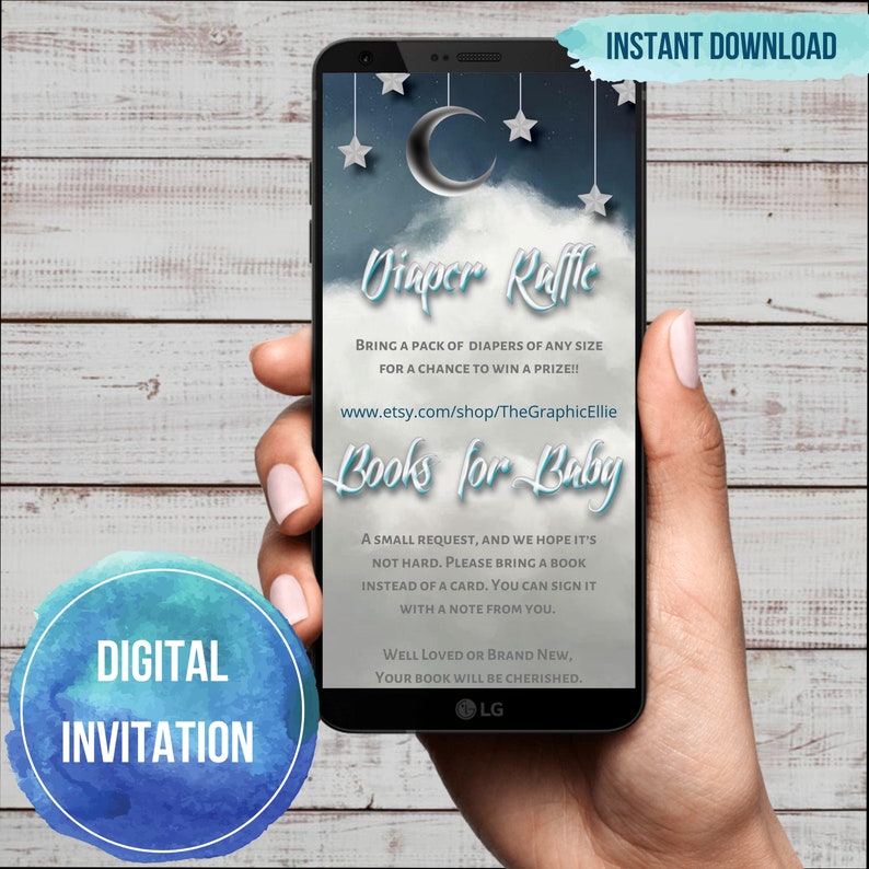 Twinkle Twinkle Little Star Baby Shower Invite E-vite Baby Shower Invite Celestial Invite Star Baby Shower Invitation Baby Shower