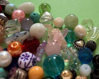 100 Grams Colorful Medium/Large Bead Mix!