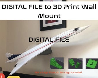 File STL per kit di montaggio a parete per esporre Lego Concorde (10318)