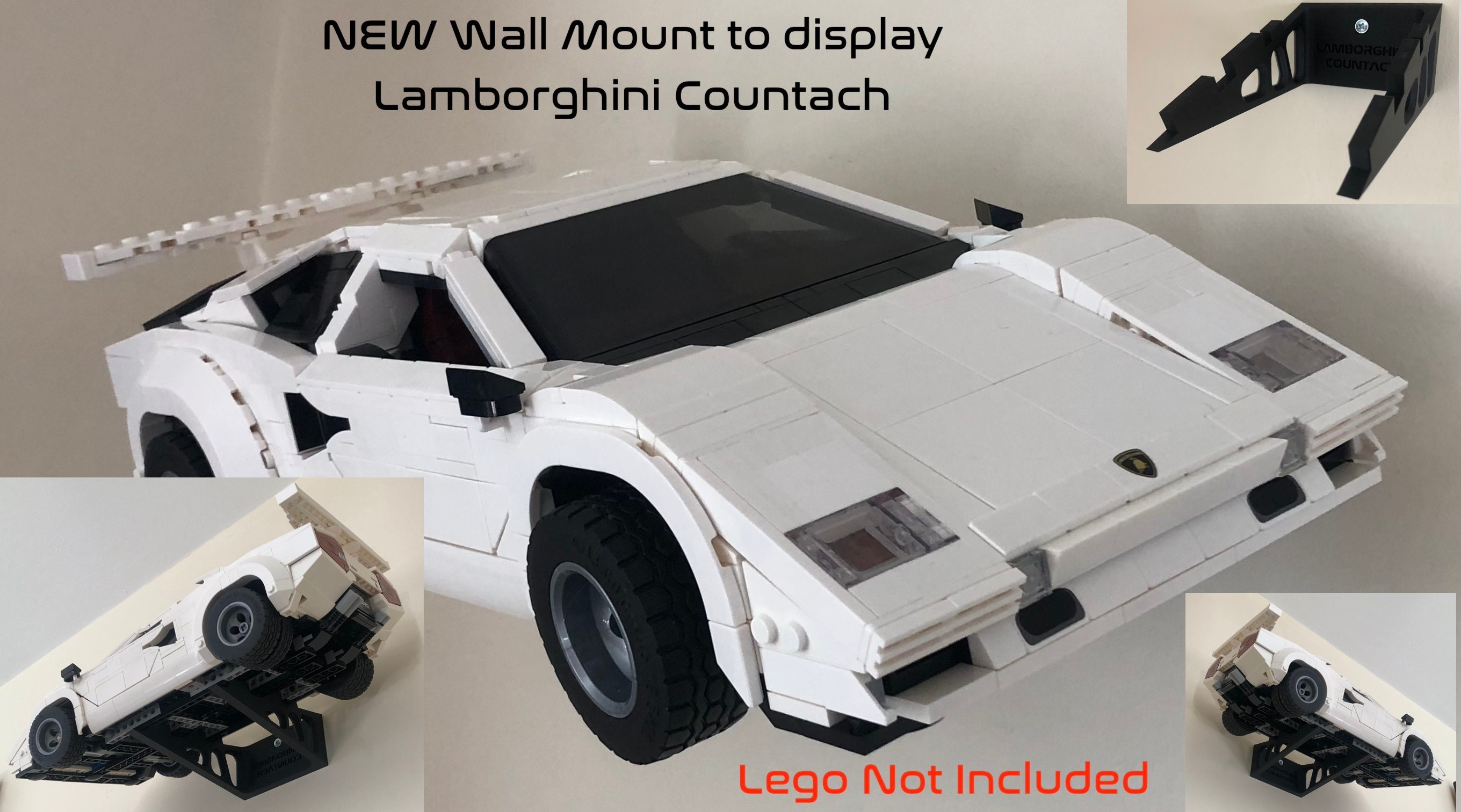 Wall Mount to Display LEGO ICONS Lamborghini Countach 5000  display picture 1