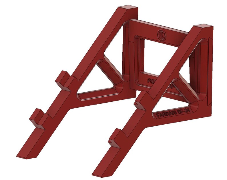 May include: A red plastic stand with a triangular design. The stand has a rectangular opening in the center and the text "FARIBORD BF-24" is printed on the bottom.