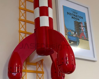 Kit di montaggio a parete per esporre il razzo lunare di Tintin (21367)