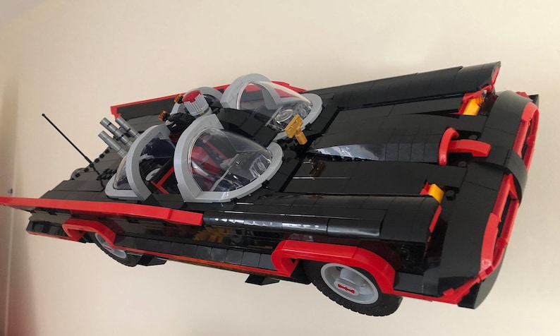 Classic 60's TV Batmobile. Wall Mount. Lego Not Included.