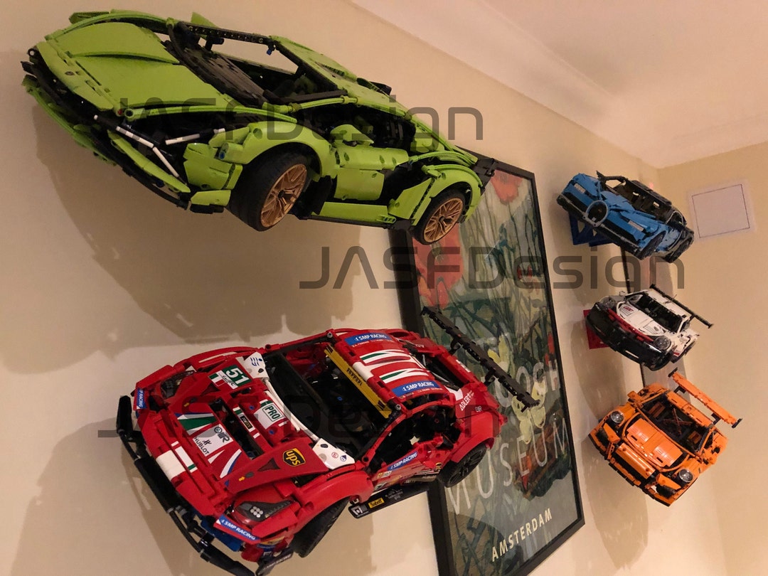 3D Printed Custom Wall Mount Hanger for Lego Technic 2022 Ford GT