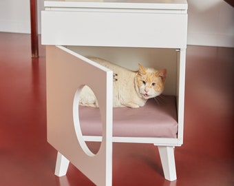 cat bed side table