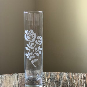 Rose Design Cylinder Vase