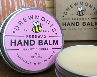 Beeswax Hand Balm | Natural Hand Balms | Natural Skin Care | Cruelty Free | 100% Natural | Handmade Natural Skin Care | Nanny's Roses