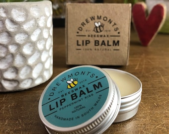 Peppermint Kiss Lip Balm: 100% Natural Beeswax Balm