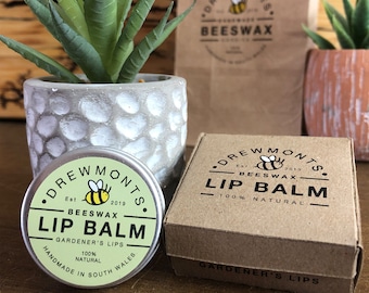 Gardener's Lips Lip Balm: Natural Beeswax Balm with Essential Oils