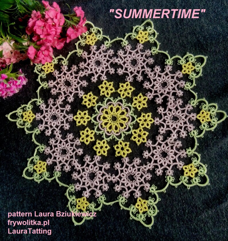 A Graphic Shuttle Tatting Pattern Doily summertime Etsy