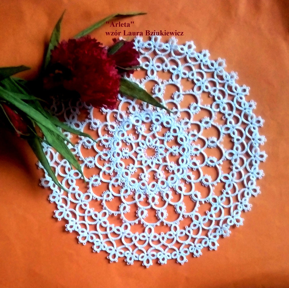 Shuttle tatting pattern doily Arleta by Laura Etsy