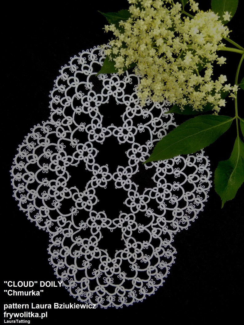 Original Shuttle Tatting Pattern Doily cloud by Etsy Israel