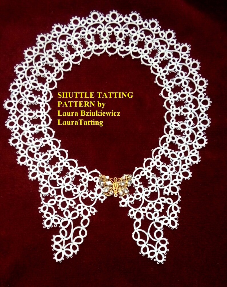 Shuttle Tatting Pattern Collar alicia by Laura Bziukiewicz Etsy