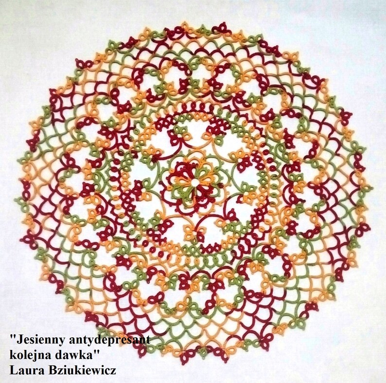 A Graphic Shuttle Tatting Pattern Doily Etsy