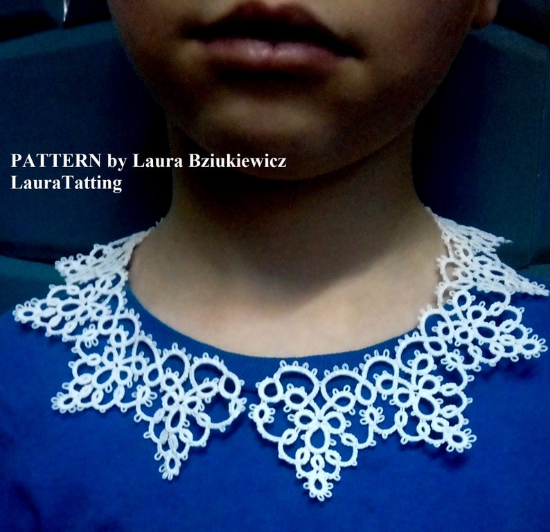 Shuttle tatting pattern collar Ewa by Laura Etsy