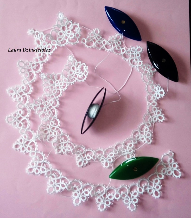 Shuttle tatting pattern collar Ewa by Laura Etsy