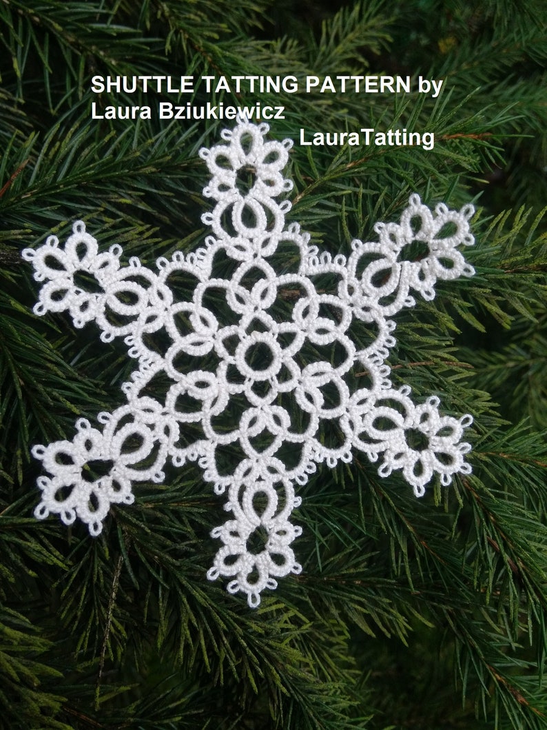 Shuttle Tatting Patterns 6 Snowflakes and Angel by Laura Etsy