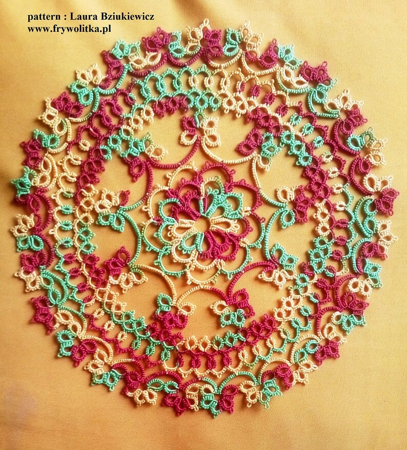 A Graphic Shuttle Tatting Pattern Doily Etsy