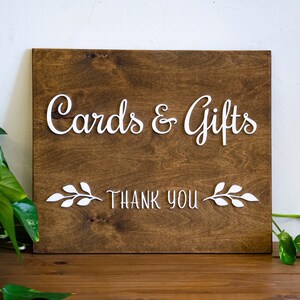 Sinal de cartões e presentes | Placa de casamento rústico | Placas de casamento de madeira