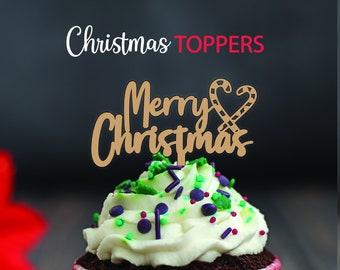 Christmas Cake Toppers | Wooden Merry Christmas Topper | Bundle Christmas Cake Toppers